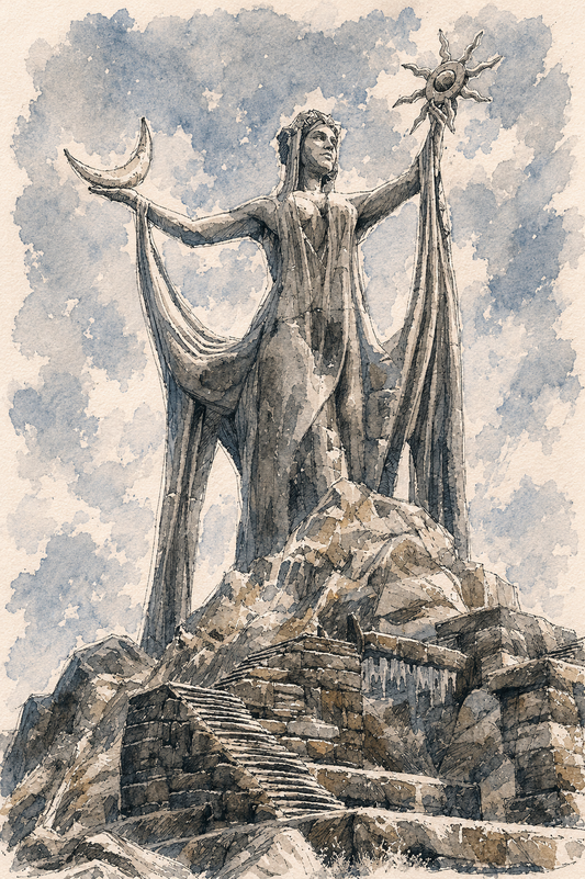 Fantasy Shrine (Azura) Statue Print A5