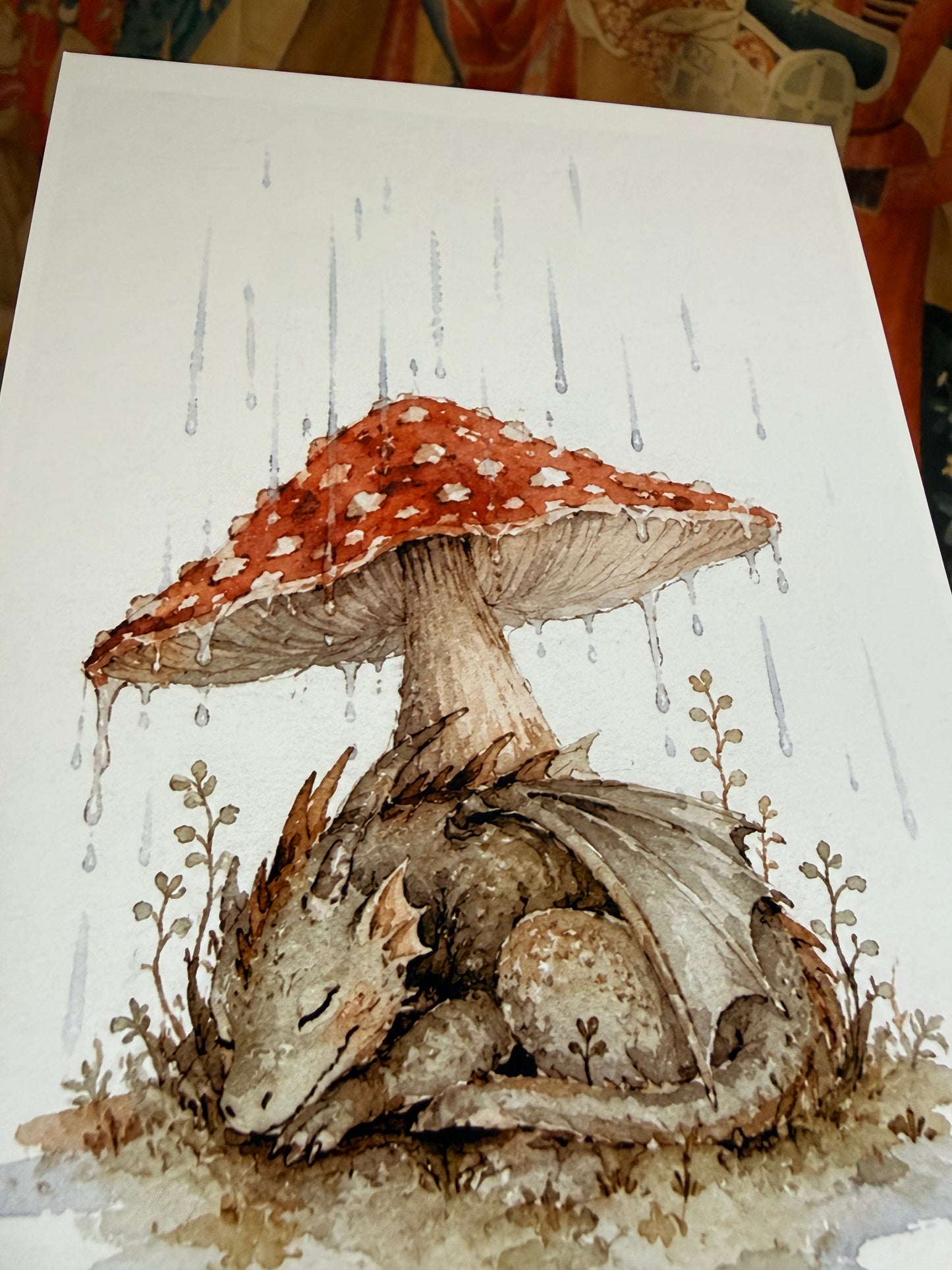 "Draco in Imbre" Original Watercolour Illustration A5 Print