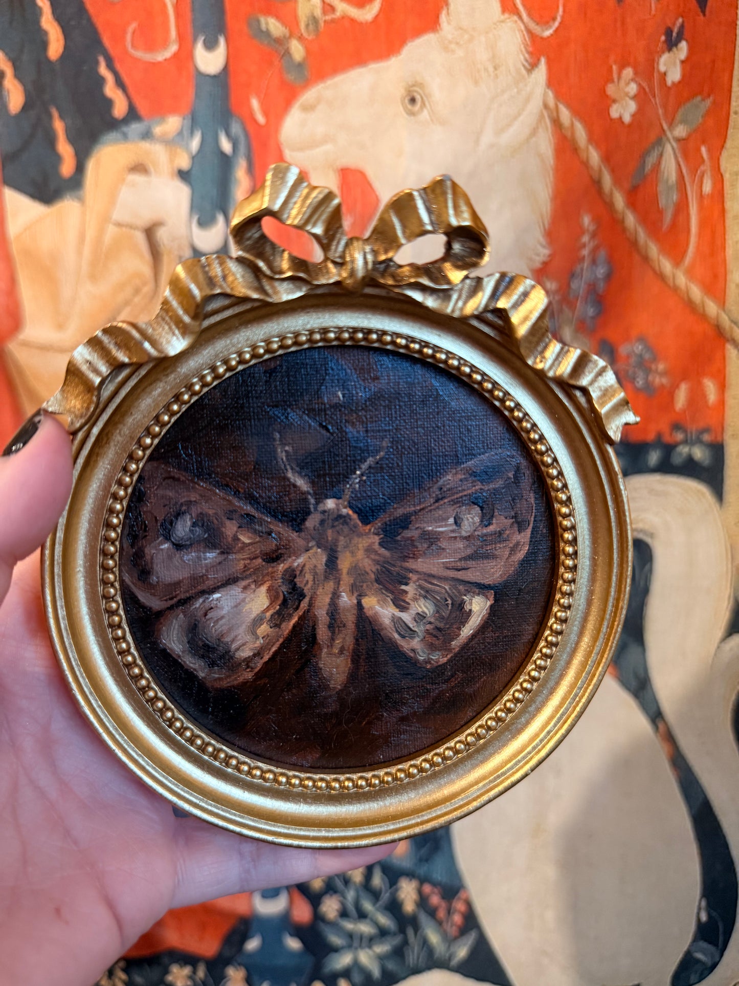 "Lepidoptera" Original framed Moth oil painting