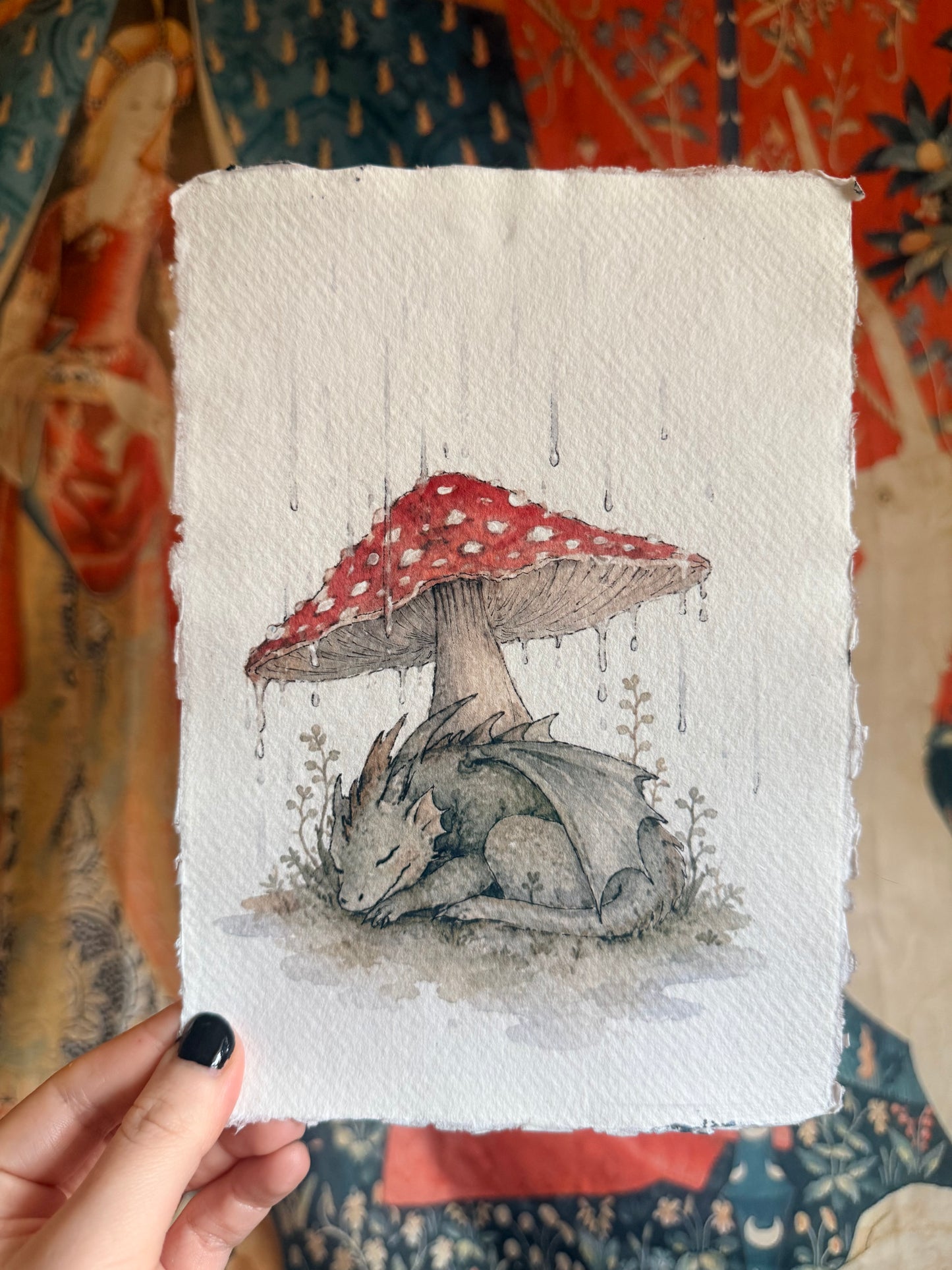 "Draco in Imbre" Original Watercolour Illustration A5