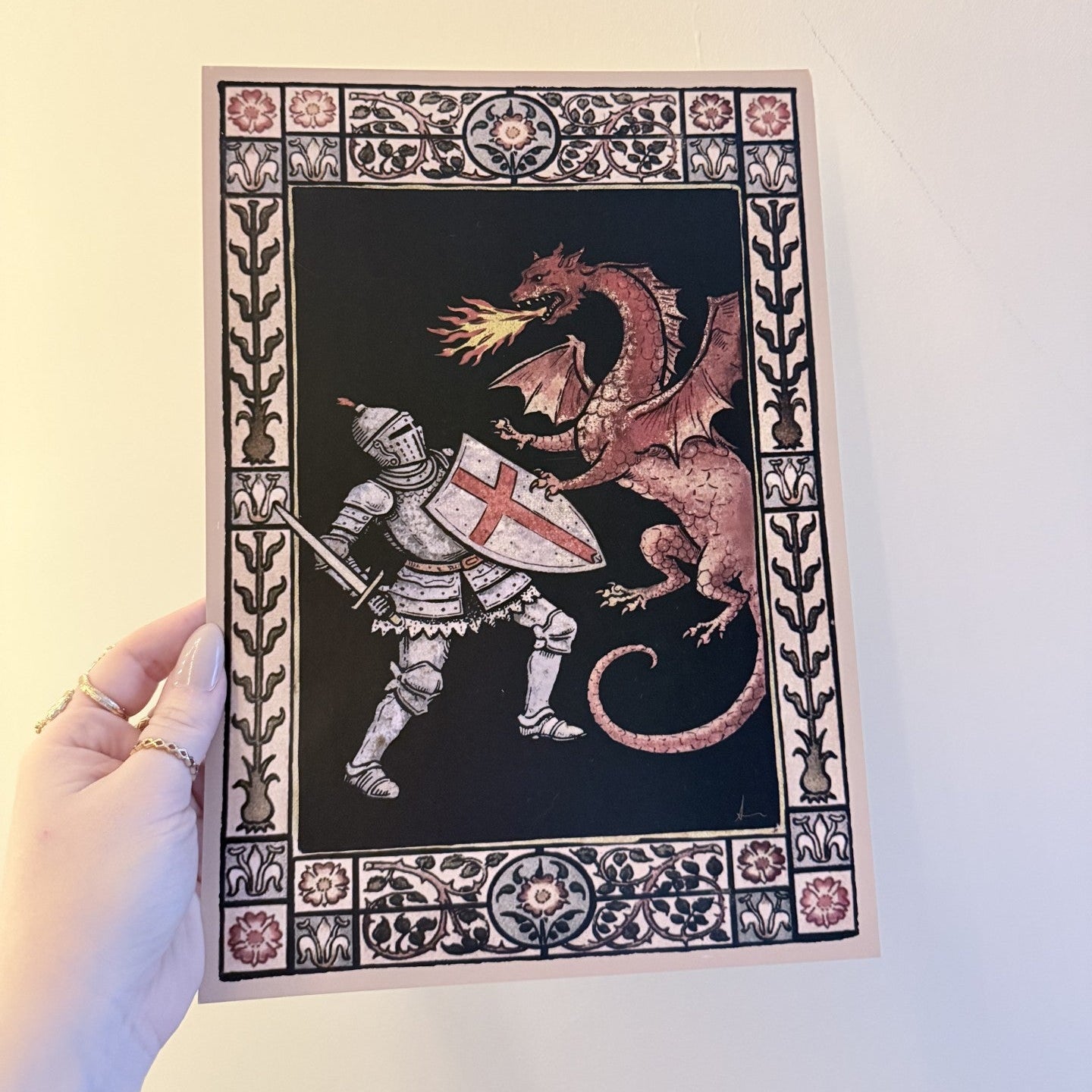 St George and Dragon A4 Medieval Inspired Art Print