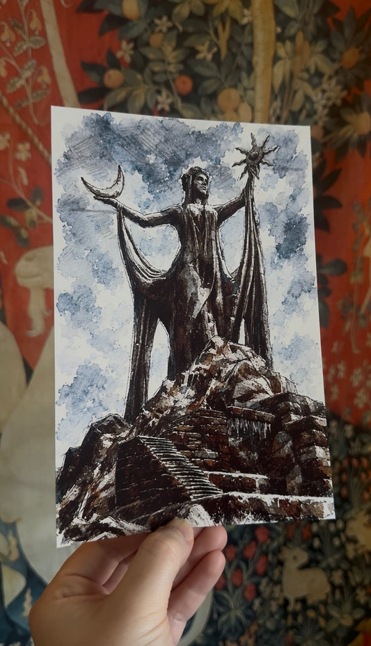 Fantasy Shrine (Azura) Statue Print A5