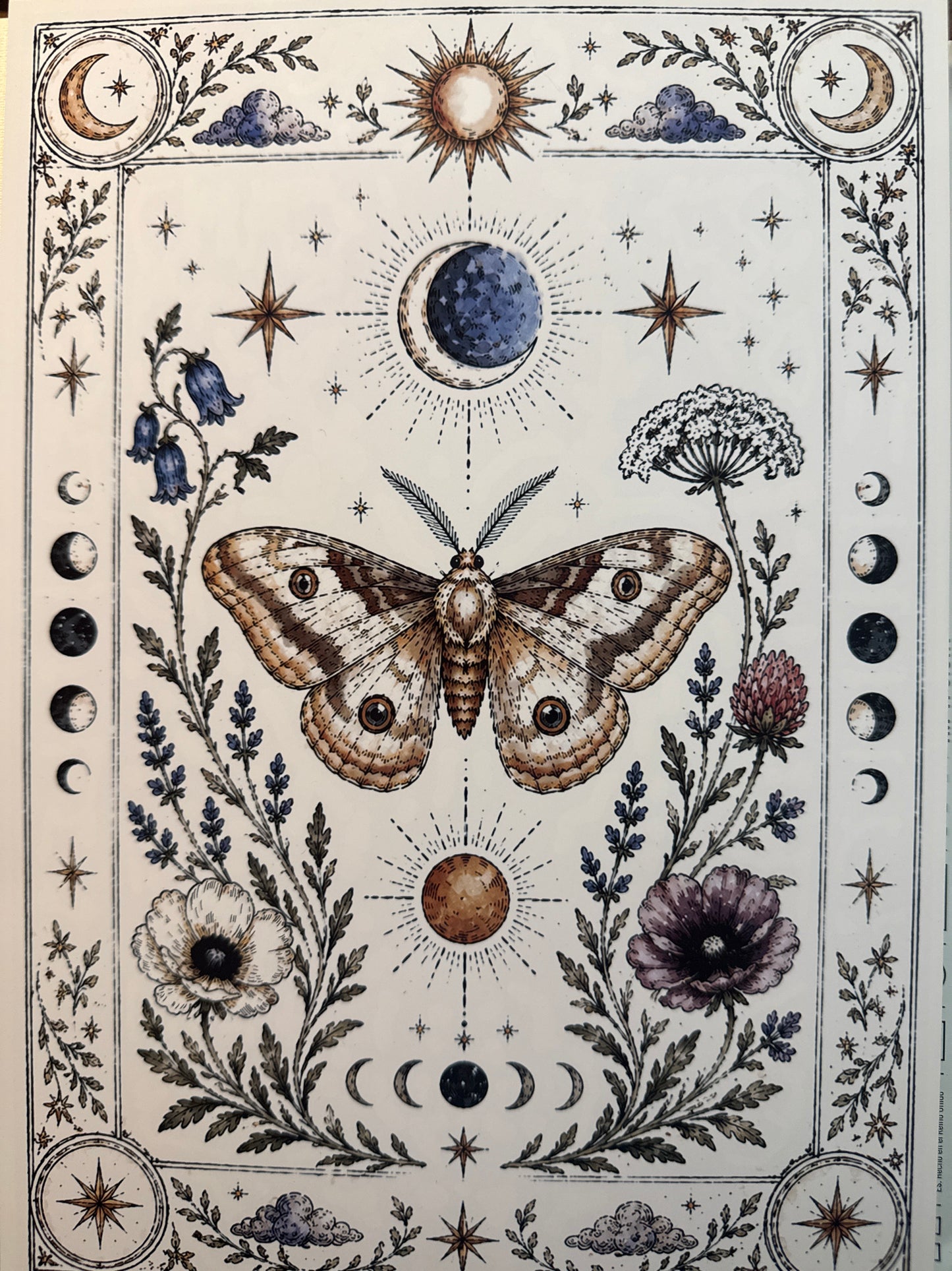 Celestial Moth Illustration Print