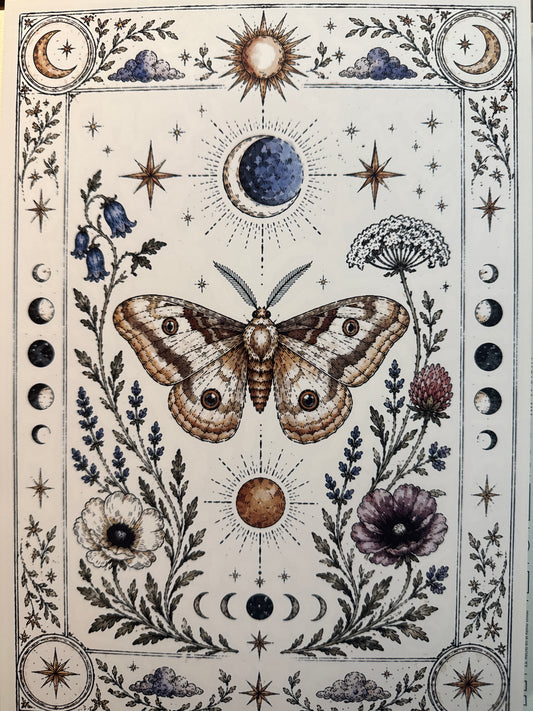 Celestial Moth Illustration Print