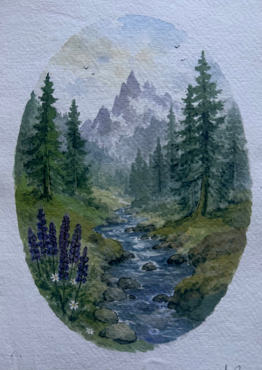 "Winds Howling " Original Watercolour Illustration A5