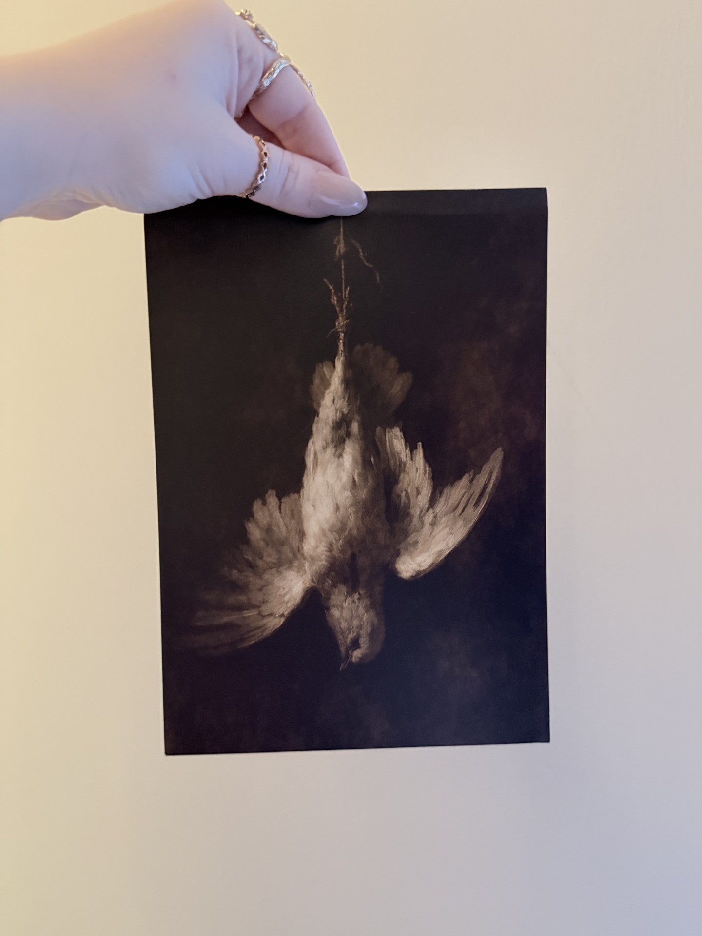 Hanging Bird A5 Oil Painting Art Print