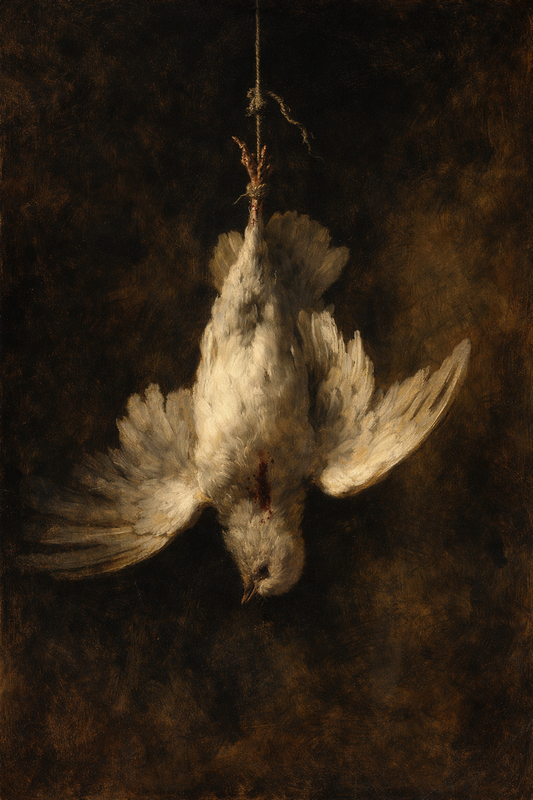 Hanging Bird A5 Oil Painting Art Print
