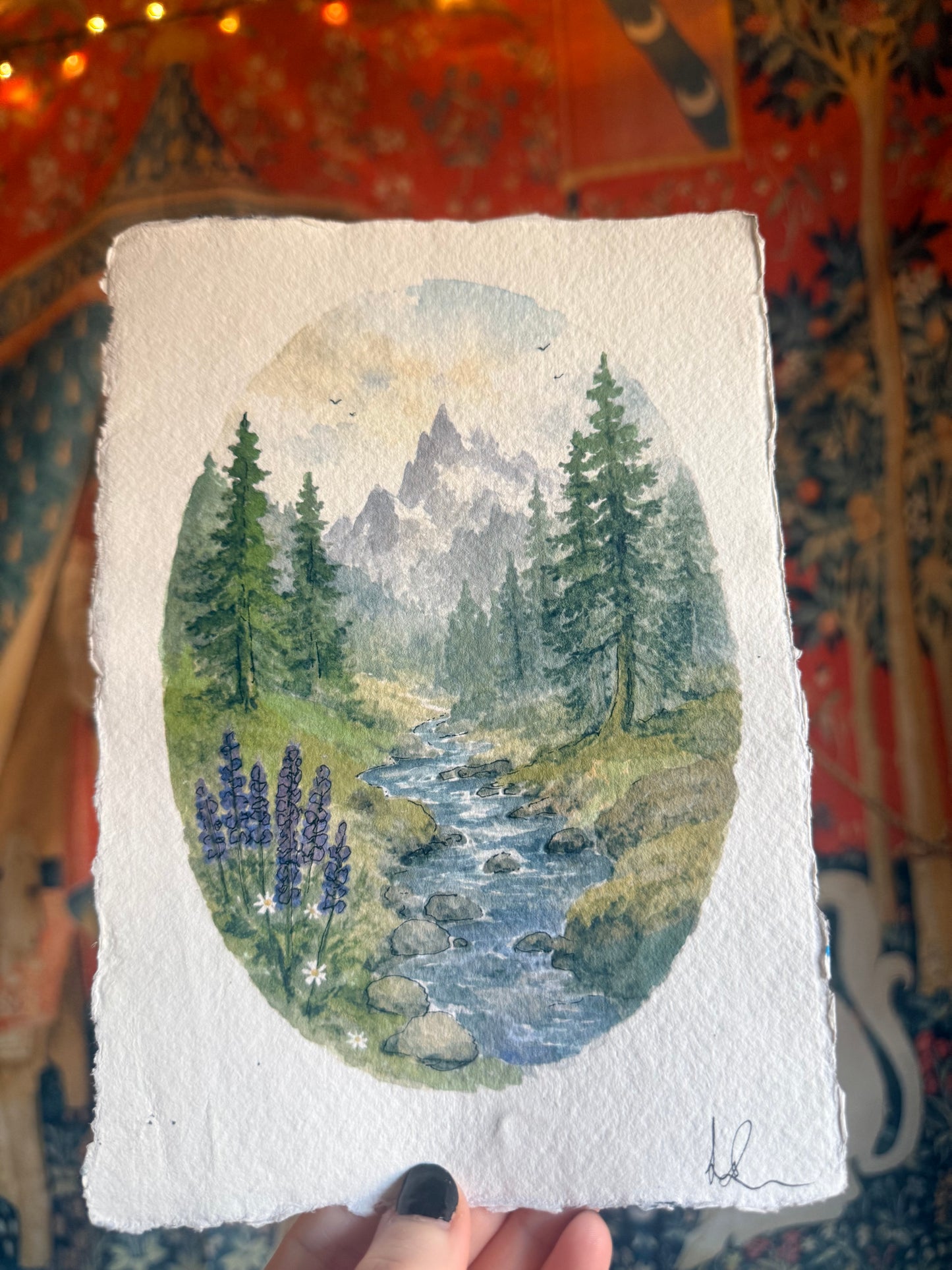 "Winds Howling " Original Watercolour Illustration A5