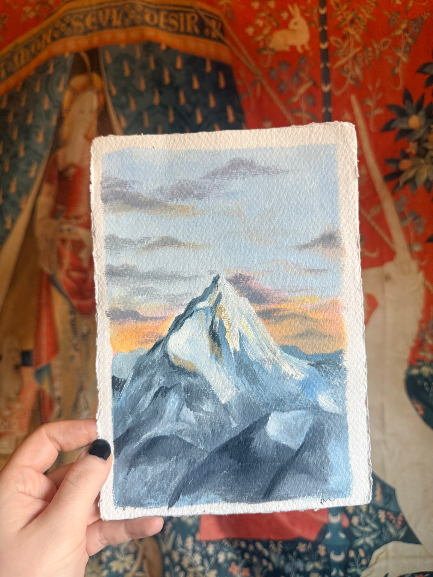 "Throat of the World" Original Watercolour Illustration A5