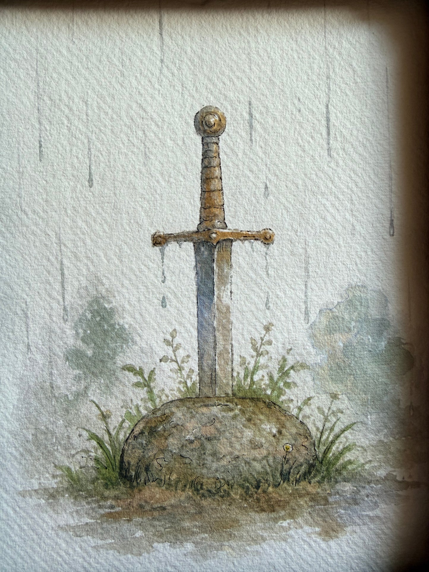"Excalibur" Original Watercolour Illustration A5