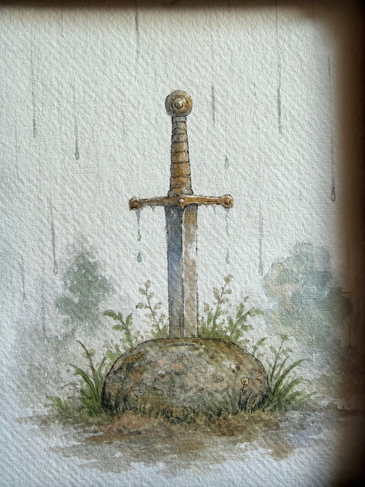 "Excalibur" Original Watercolour Illustration A5