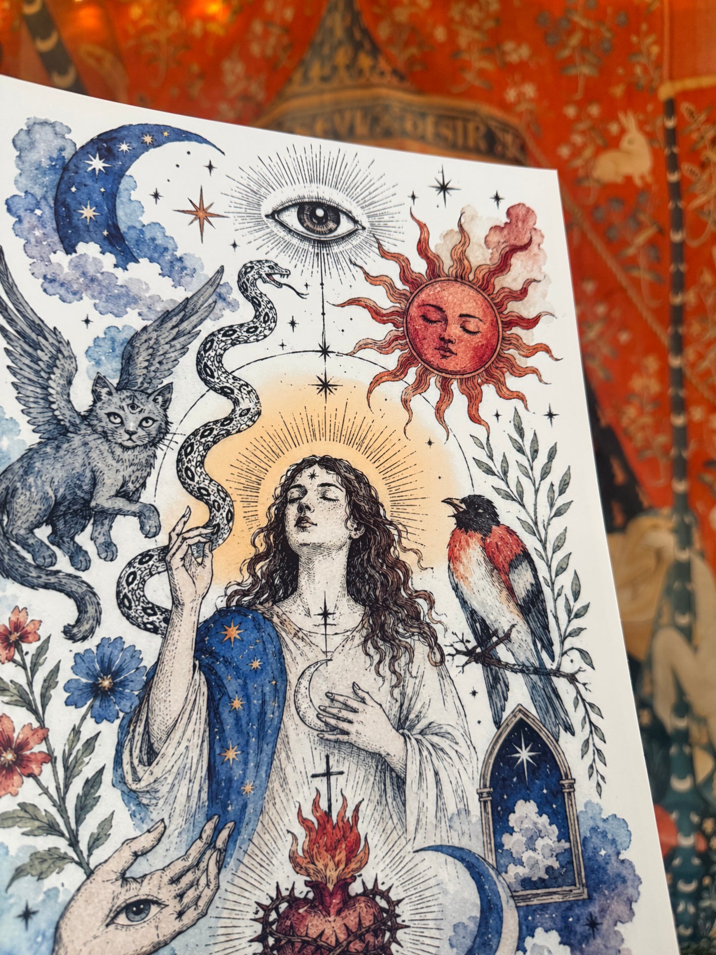 Mother Mary Esoteric Illustration Print