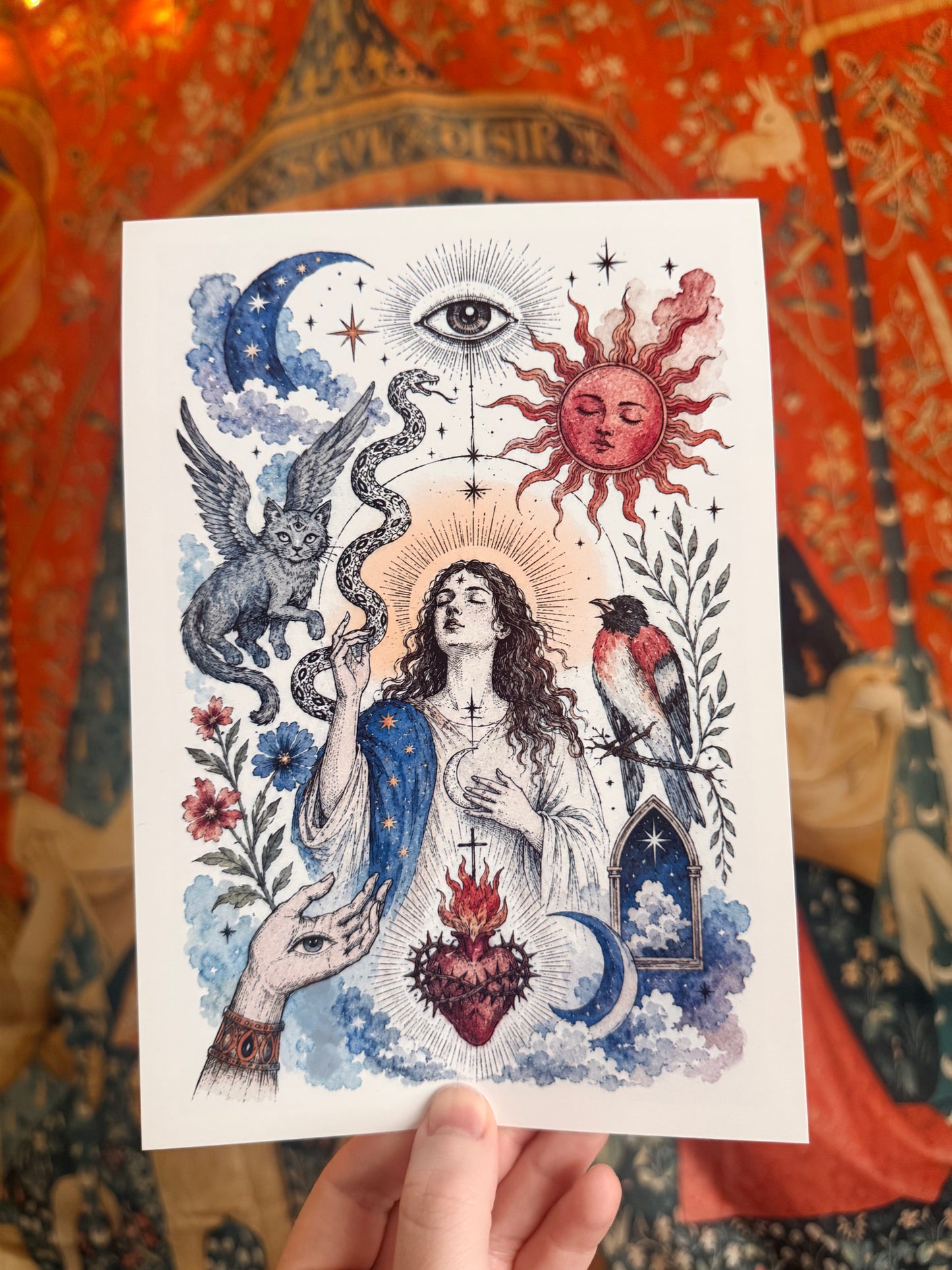 Mother Mary Esoteric Illustration Print