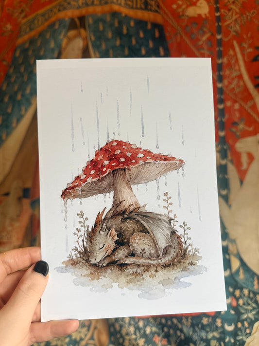 "Draco in Imbre" Original Watercolour Illustration A5 Print