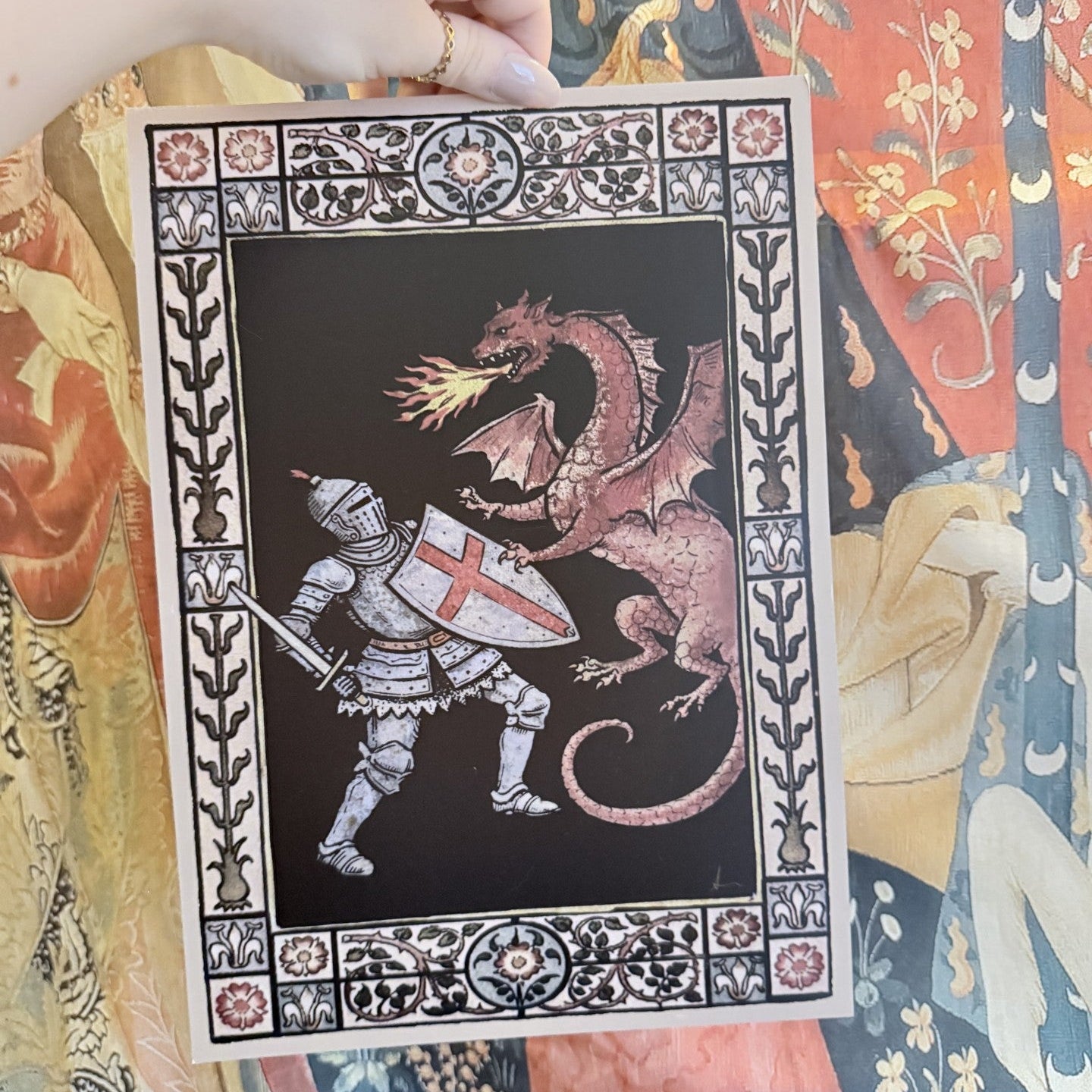 St George and Dragon A4 Medieval Inspired Art Print