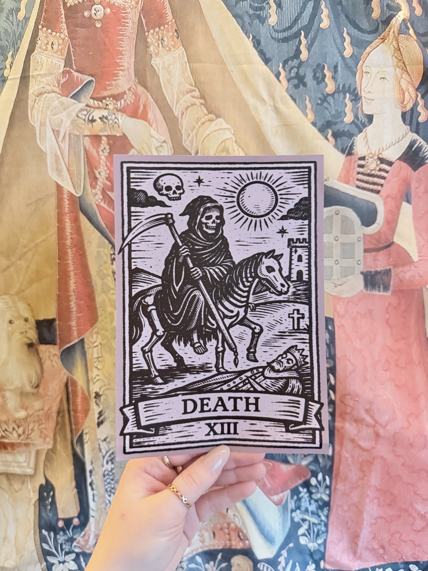 Death Tarot Card A5 Woodcut Art Print